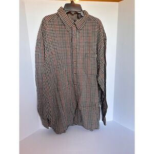 Roundtree & Yorke Big Man 2X Plaid Flannel‎ Shirt Button Down Long Sleeve